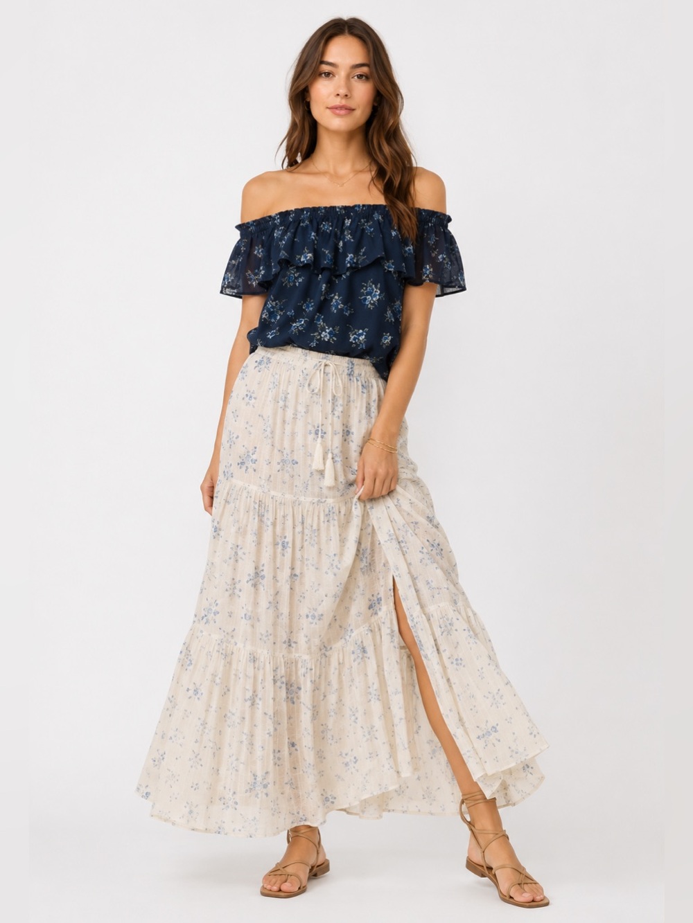 Current/Elliott The Ruffle Off-the-Shoulder Shirt